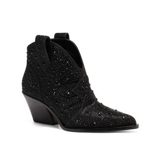 JESSICA SIMPSON BLACK GLITTER BOOTS sz 8.5